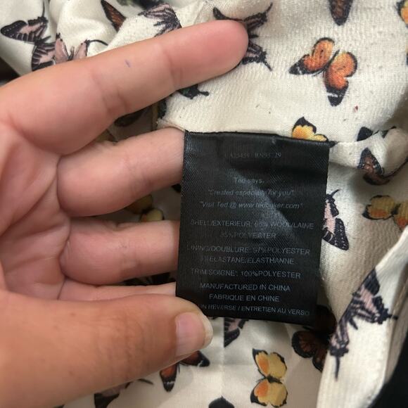 Ted Baker Ruffle Neckline Black Open Back Sleeveless Dress - Picture 7 of 8